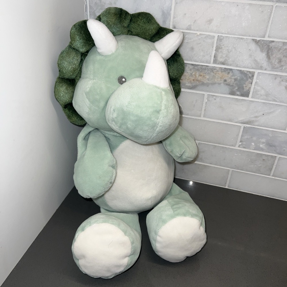 Kelly Baby Green Dinosaur Soft Stuffed Animal Rattles  Kellytoy 18"